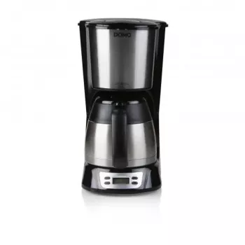 Pilienu kafijas automāts Domo DO709K — pusautomātisks, 1 L ūdens tvertne, 8 tasīšu krūze, LCD, nerūsējošais tērauds/melns