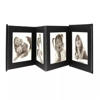 Fotoalbums Deknudt Leporello melns 8 loksnes 15 x 20 cm