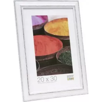 Foto rāmis Deknudt S221H3 15x20 cm koka balts ar brūnu apmali
