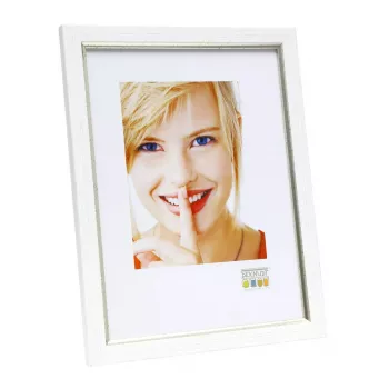 Atsevišķs attēlu rāmis Deknudt S46AF1 Sudraba Balts MDF Plastmasa 220x320mm