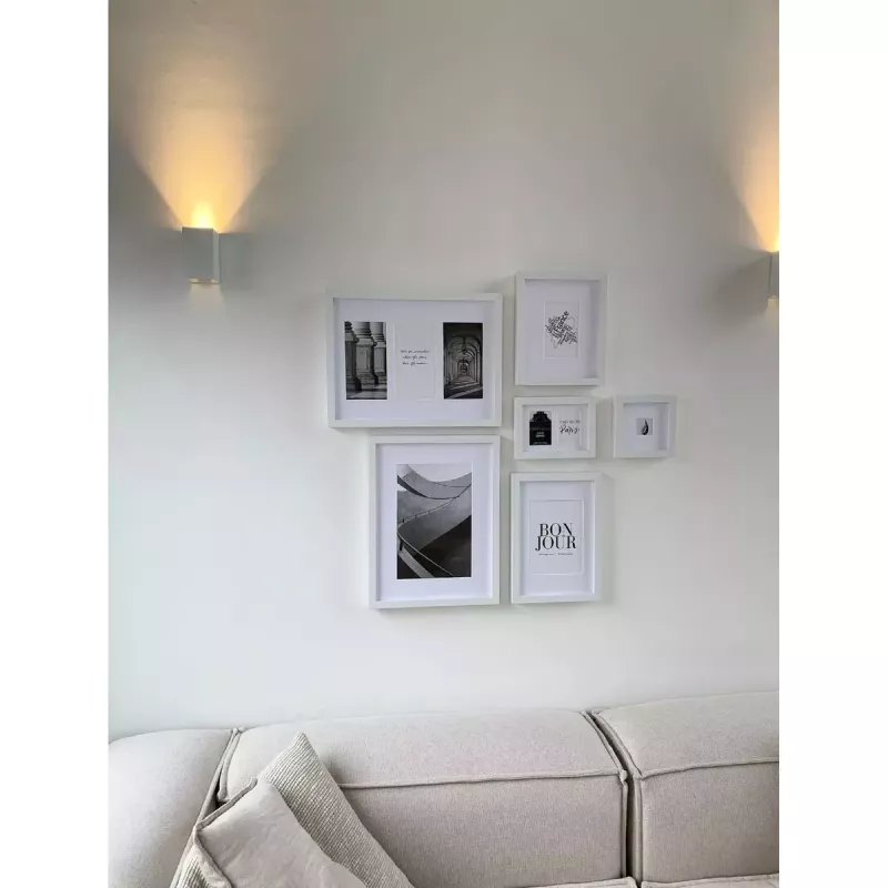 Attēlu rāmju komplekts Deknudt S46YK1 balts MDF stikls koks