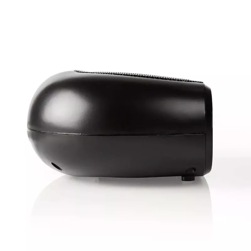 Digitālais modinātājpulkstenis Nedis CLAR001BK — LED displejs, ovāls, 130×60×100 mm, 220–240 V, FM/AM, melns