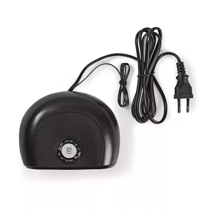 Digitālais modinātājpulkstenis Nedis CLAR001BK — LED displejs, ovāls, 130×60×100 mm, 220–240 V, FM/AM, melns