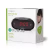 Digitālais modinātājpulkstenis Nedis CLAR001BK — LED displejs, ovāls, 130×60×100 mm, 220–240 V, FM/AM, melns