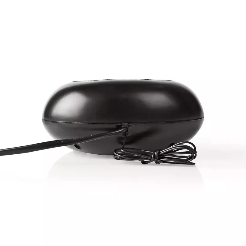 Digitālais modinātājpulkstenis Nedis CLAR001BK — LED displejs, ovāls, 130×60×100 mm, 220–240 V, FM/AM, melns