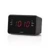 Digitālais modinātājpulkstenis Nedis CLAR002BK — LED displejs, maiņstrāva 220–240 V, 130 × 80 × 70 mm, melns