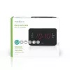 Digitālais modinātājpulkstenis Nedis CLAR002BK — LED displejs, maiņstrāva 220–240 V, 130 × 80 × 70 mm, melns