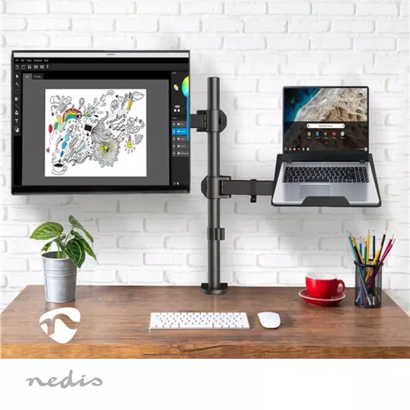 Monitora stiprinājums Nedis MMSISNB110BK 81,3 cm 32 collas Galda Melns