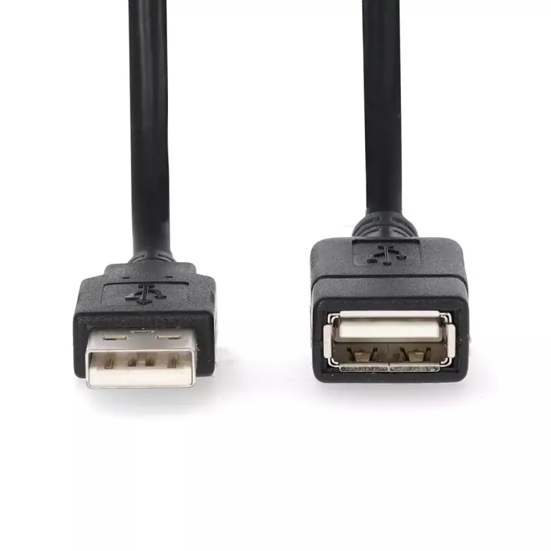 Nedis CCGL60010BK20 USB 2.0 pagarinājuma kabelis, A spraudnis uz A ligzdu, 2 m, melns
