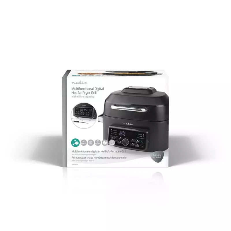 Karstā gaisa cepeškrāsns Nedis KAAFG600BK 6 L 1660 W Melna