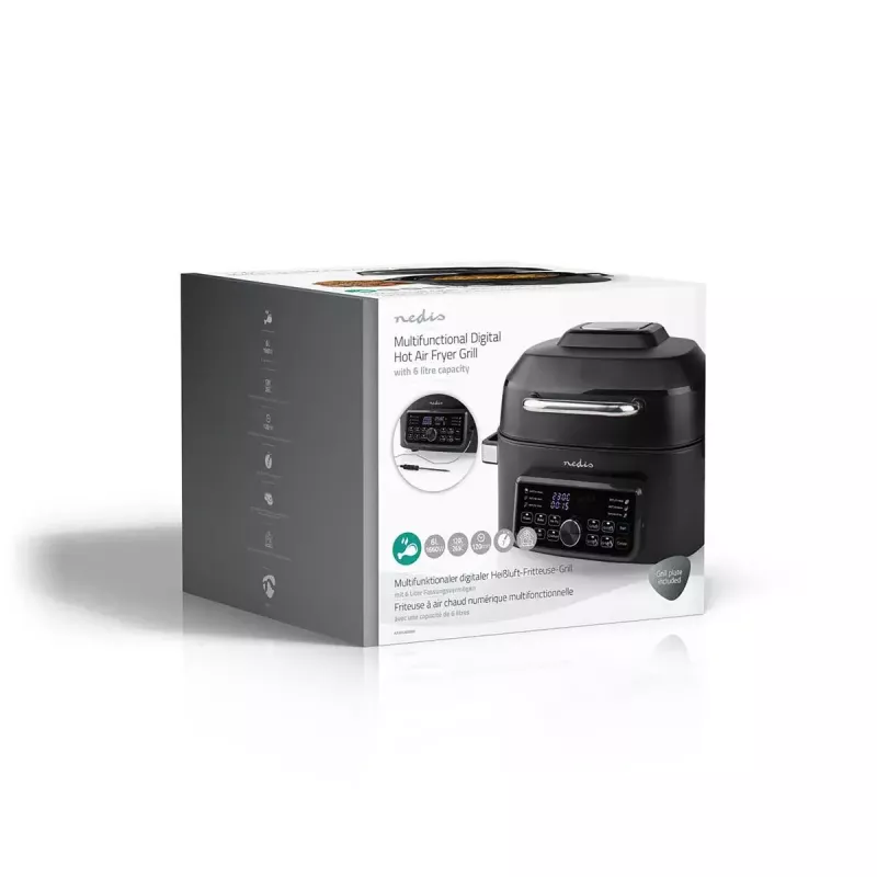 Karstā gaisa cepeškrāsns Nedis KAAFG600BK 6 L 1660 W Melna
