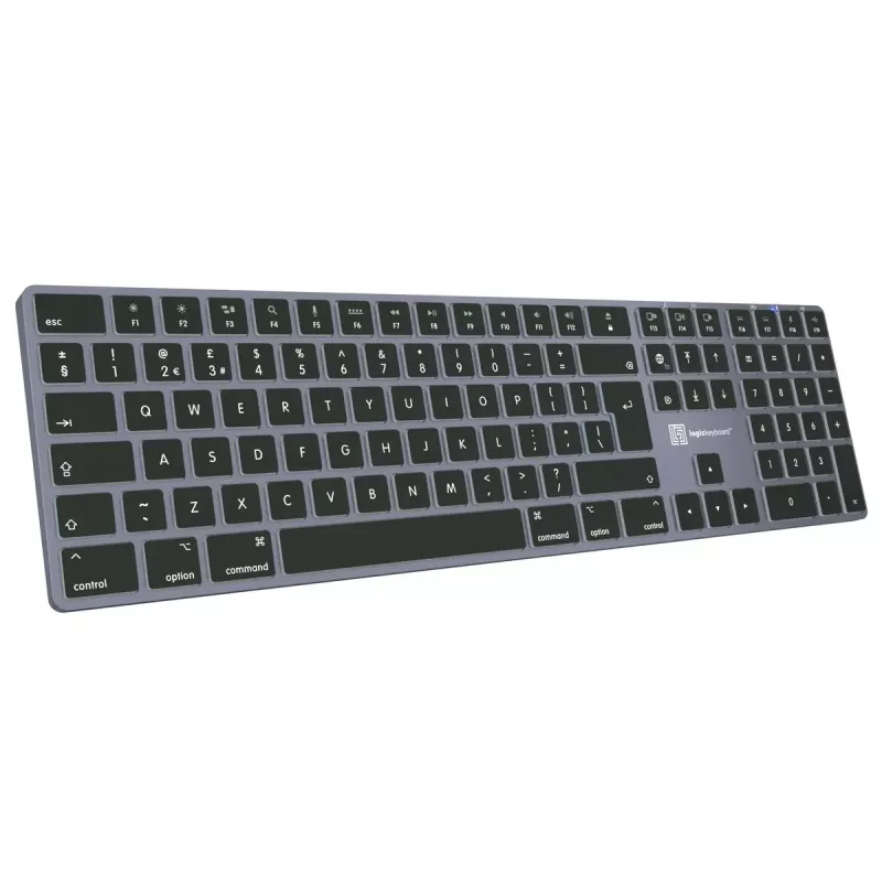 LogicKeyboard SKB-TM-UK pilna izmēra USB + Bluetooth, QWERTY UK English, Titanium