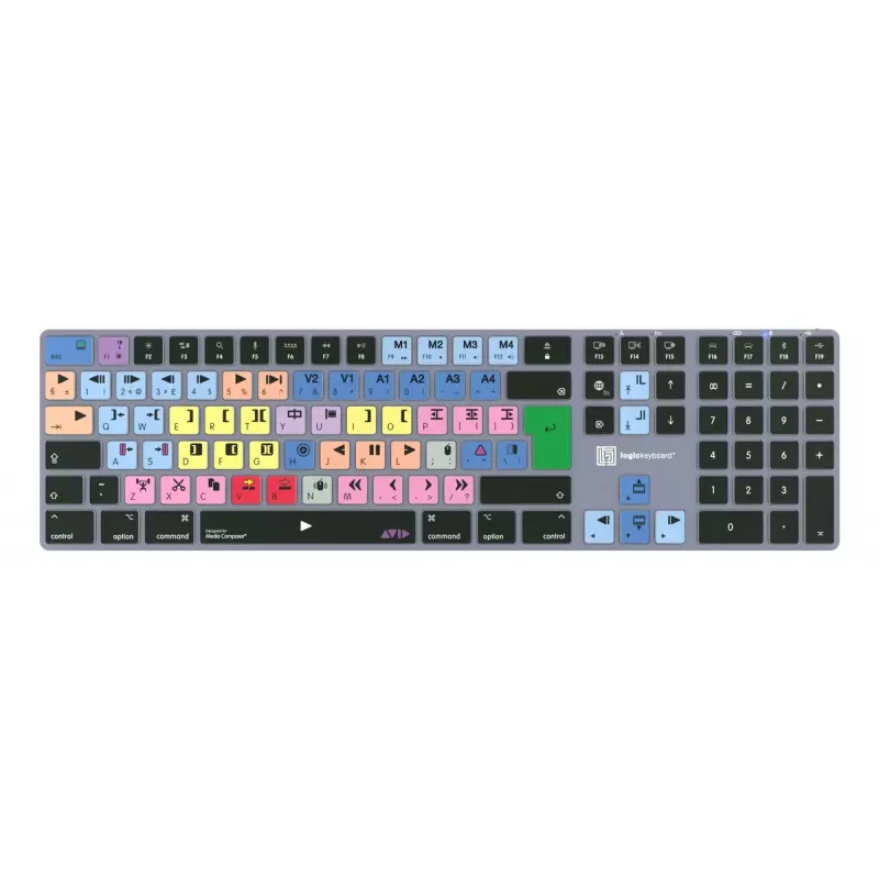 Pilna izmēra Bluetooth tastatūra LogicKeyboard LKB-MCOM4-TM — QWERTY vācu izkārtojums, 109 taustiņi, pelēks titāna