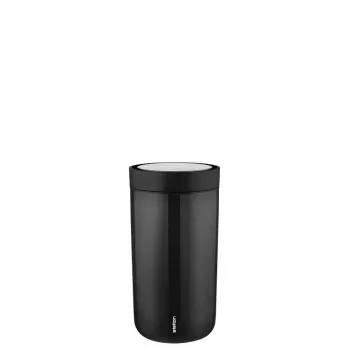Stelton To Go Click 200 ml melna nerūsējošā tērauda ceļojumu krūze