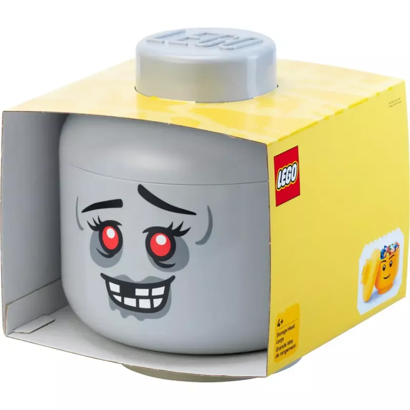 Lielā glabāšanas galva no room copenhagen — LEGO saderīga uzglabāšanas kaste “Zombijs” (pelēka)