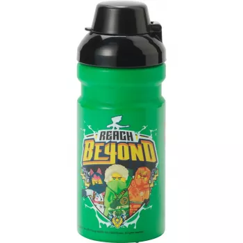 Dzeramā pudele Room Copenhagen Ninjago zaļa — 0,39 L, zaļa/melna
