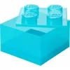 Storage Brick 4 Top Lid Glitter by room copenhagen — gaiši zils/caurspīdīgs LEGO stila uzglabāšanas kaste