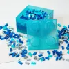Storage Brick 4 Top Lid Glitter by room copenhagen — gaiši zils/caurspīdīgs LEGO stila uzglabāšanas kaste