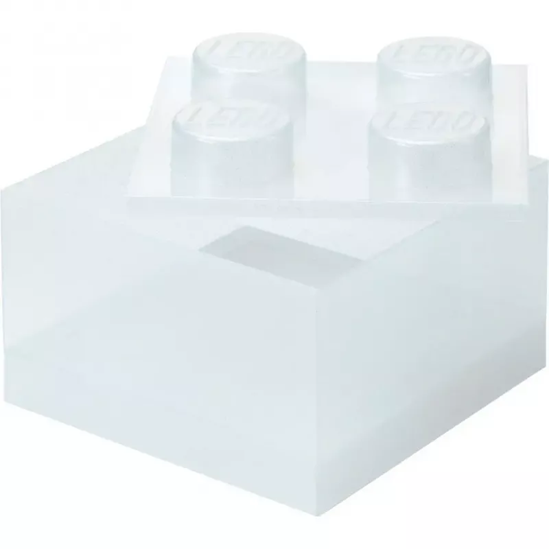 Storage Brick 4 Top Lid Glitter (caurspīdīgs), ražotājs room copenhagen — ar LEGO saderīga uzglabāšanas kaste, 4 kniedes, caurspīdīgs mirdzums