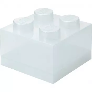 Storage Brick 4 Top Lid Glitter (caurspīdīgs), ražotājs room copenhagen — ar LEGO saderīga uzglabāšanas kaste, 4 kniedes, caurspīdīgs mirdzums