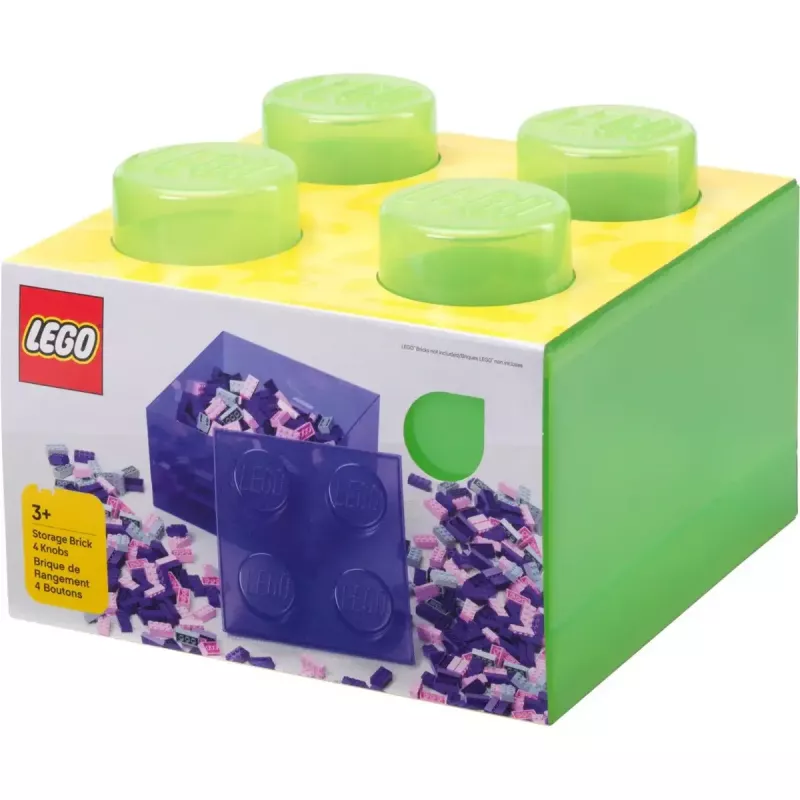 Storage Brick 4 augšējais vāks, caurspīdīgs (gaiši zaļš/caurspīdīgs) no room copenhagen – ar LEGO saderīgs plastmasas uzglabāšanas konteiners