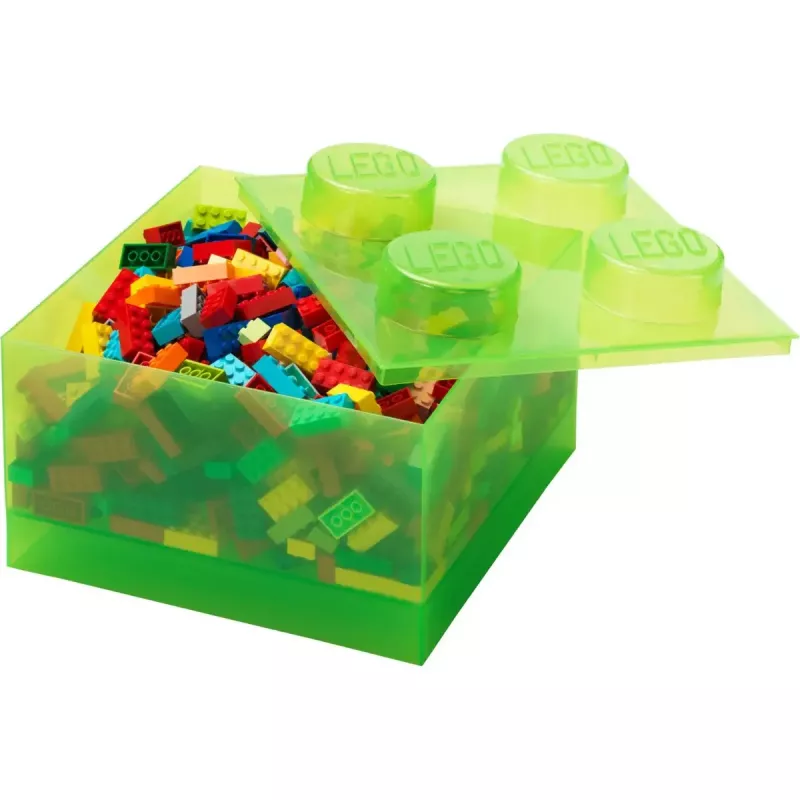Storage Brick 4 augšējais vāks, caurspīdīgs (gaiši zaļš/caurspīdīgs) no room copenhagen – ar LEGO saderīgs plastmasas uzglabāšanas konteiners