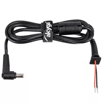 Akyga AK-SC-03 5.5x1.7 mm maiņas līdzstrāvas kabelis klēpjdatora strāvas adapterim, melns, 1,2 m