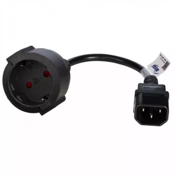 Strāvas kabelis Akyga AK-PC-10A — CEE7/4 uz IEC, 0,15 m, 10 A, 250 V, melns