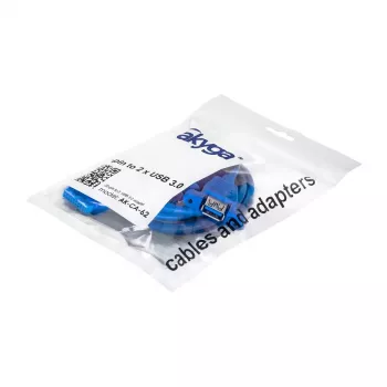 USB kabelis Akyga AK-CA-62 USB 3.2 Gen 1 65 m 2 x USB 3.0 Zils