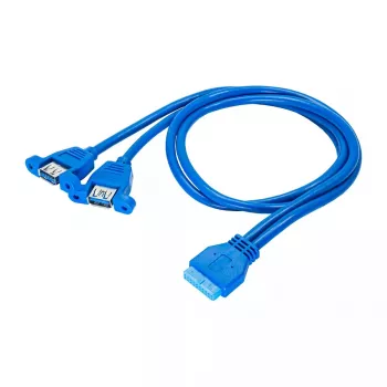 USB kabelis Akyga AK-CA-62 USB 3.2 Gen 1 65 m 2 x USB 3.0 Zils