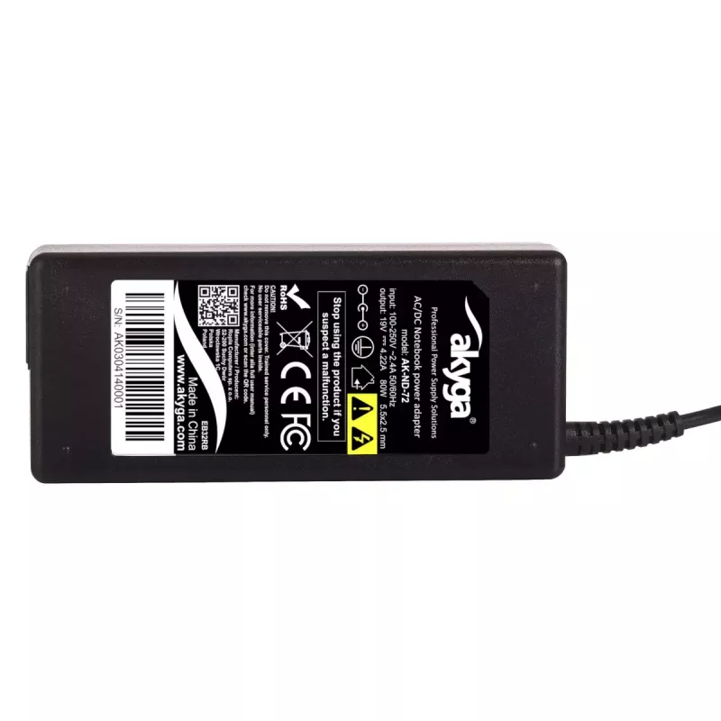Akyga AK-ND-72 barošanas adapteris 80 W, iekštelpām, melns, printerim