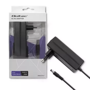 Strāvas adapteris Qoltec 50779 iekštelpām 20 W melns