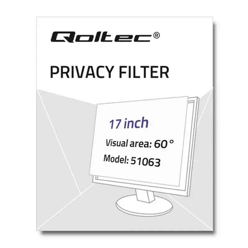 Bezrāmja displeja privātuma filtrs Qoltec 51063 43.2 cm (17 collas)