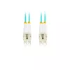 Optisko šķiedru kabelis LANBERG FO-LULU-MD31-0050-TQ, OM3, LC–LC, 5 m, Aqua