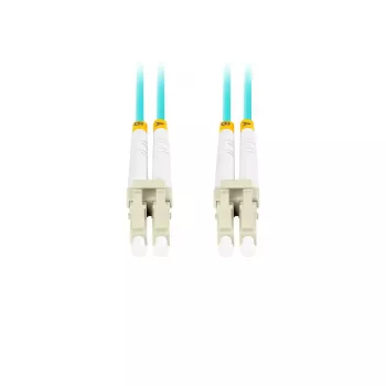 Optisko šķiedru kabelis LANBERG FO-LULU-MD31-0050-TQ, OM3, LC–LC, 5 m, Aqua