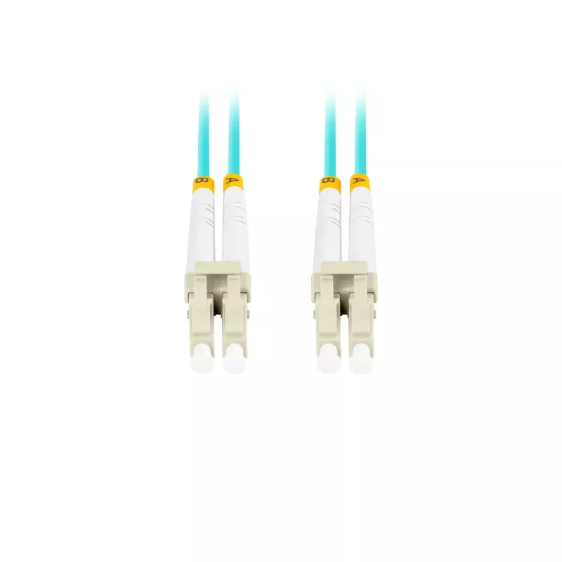 Optisko šķiedru kabelis LANBERG FO-LULU-MD31-0050-TQ, OM3, LC–LC, 5 m, Aqua