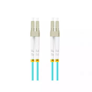 Optisko šķiedru kabelis LANBERG FO-LULU-MD31-0050-TQ, OM3, LC–LC, 5 m, Aqua