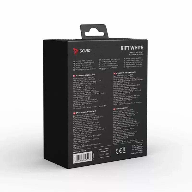 Pele Savio RIFT balta Bluetooth USB Type-A