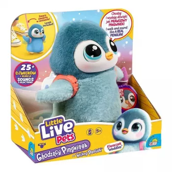 Interaktīva rotaļlieta Cobi Little Live Pets Walking Penguin Kiwaczek MO-26535, ar baterijām darbināms staigājošs mājdzīvnieks