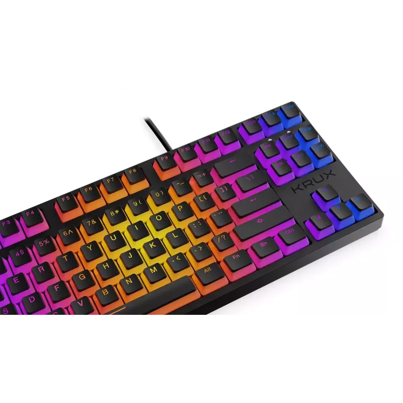 KRUX Atax PRO RGB tastatūra Spēļu USB QWERTY Angļu Melna Tenkeyless Mehāniska