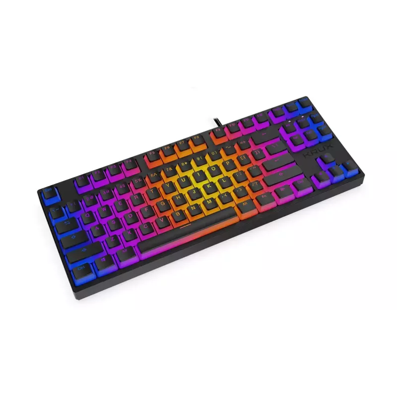 KRUX Atax PRO RGB tastatūra Spēļu USB QWERTY Angļu Melna Tenkeyless Mehāniska