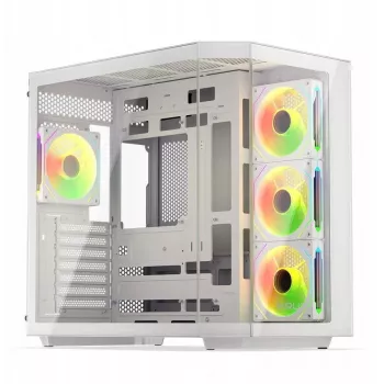 ATX Mid Tower Case KRUX Empero ARGB balta KRXD014 ar ARGB ventilatoriem