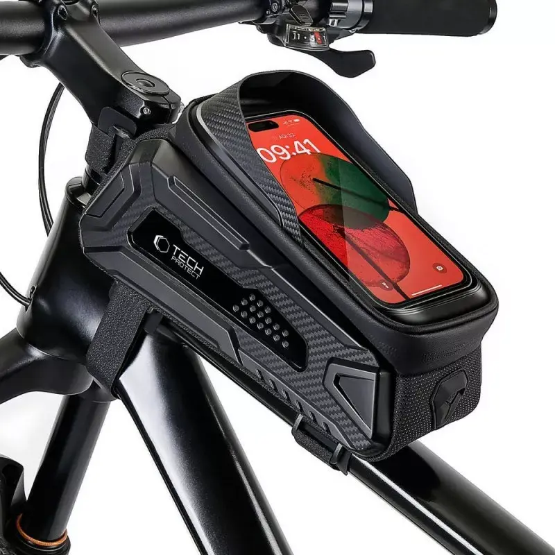 Velosipēda stiprinājums Tech-Protect V2 L melns tālruņiem — stūres tālruņa turētājs, regulējams izmērs