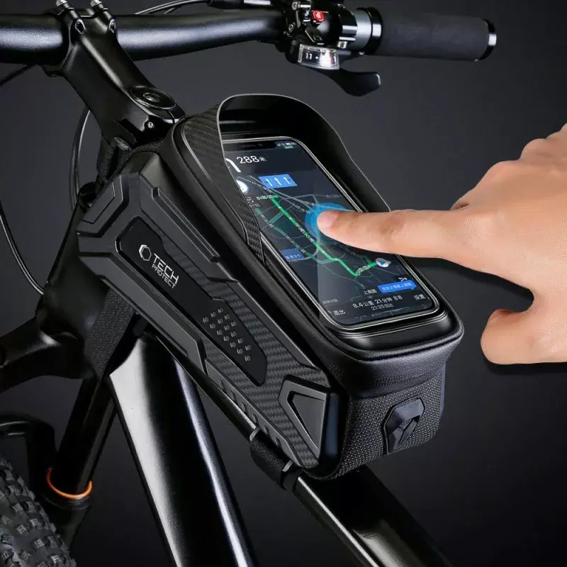 Velosipēda stiprinājums Tech-Protect V2 L melns tālruņiem — stūres tālruņa turētājs, regulējams izmērs