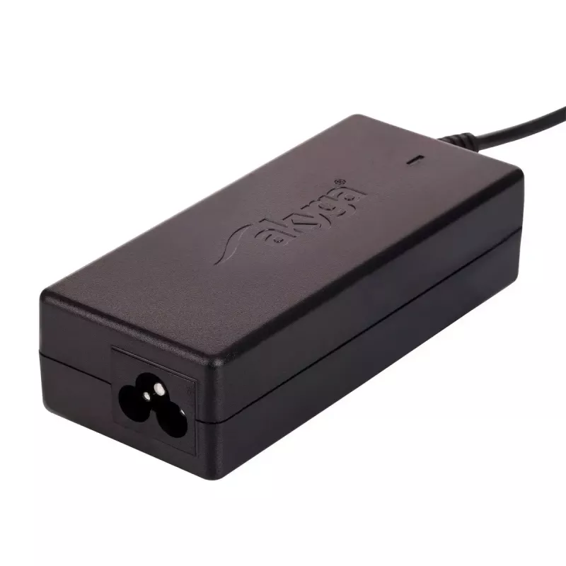 Klēpjdatora lādētājs Akyga AK-ND-85, iekštelpu maiņstrāvas adapteris, ieeja 100–250 V, izeja 12 V 5 A, 1,2 m kabelis, melns