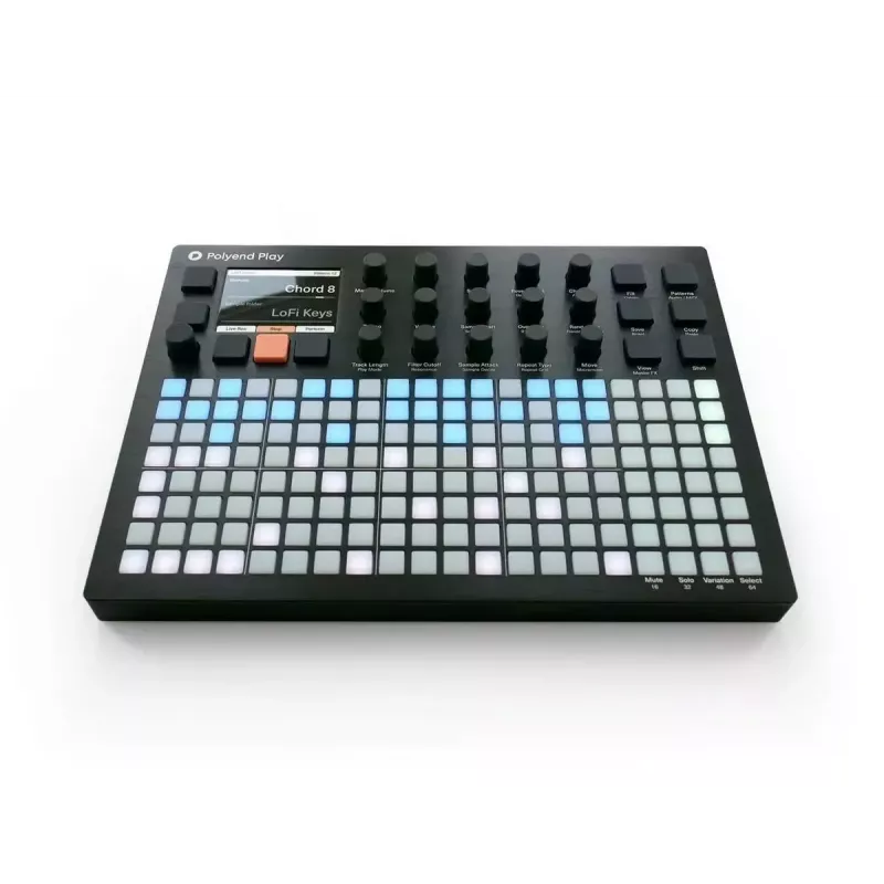 Groovebox Polyend Play - Polyend aparatūras groovebox, kompakta autonoma sekvencētājs un sempleris