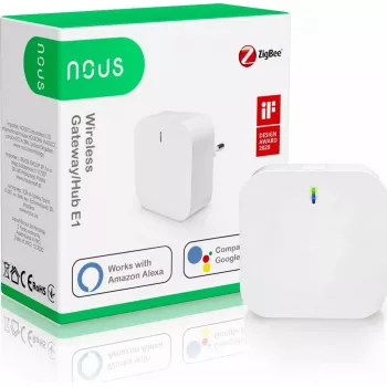 Viedās mājas tīkla vārteja Nous E1 ZigBee 3.0 WLAN — tīkla vārteja viedierīcēm, ZigBee 3.0, Wi‑Fi savienojums