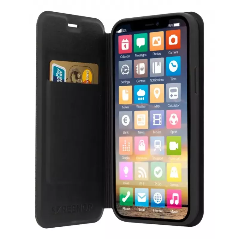 Maciņveida vāciņš Screenor Clever Galaxy A36/A56 17 cm Melns