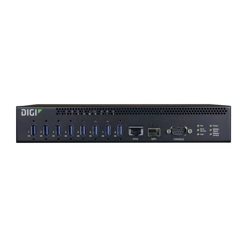 USB centrmezgls Digi AW08-G300 USB 3.2 Gen 1 10000 Mbit/s Melns