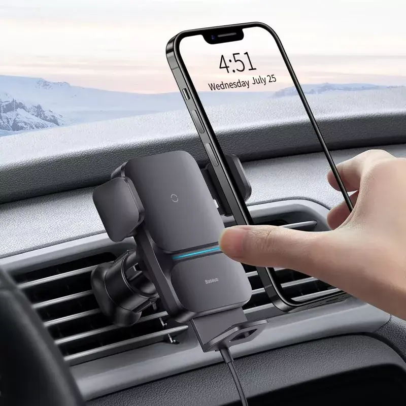 Aktīvais turētājs Baseus Wisdom auto stiprinājums bezvadu lādētājs